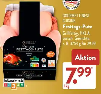 Aldi Süd GOURMET FINEST CUISINE Festtags Pute Angebot
