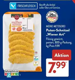 Aldi Süd MEINE METZGEREI Puten Schnitzel „Wiener Art" Angebot