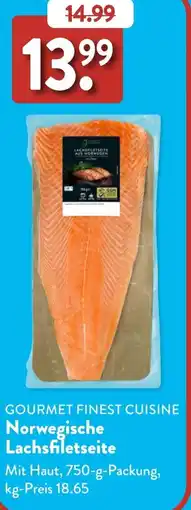 Aldi Süd GOURMET FINEST CUISINE Norwegische Lachsfiletseite Angebot