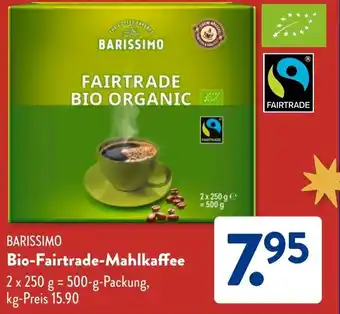 Aldi Süd BARISSIMO Bio Fairtrade Mahlkaffee Angebot