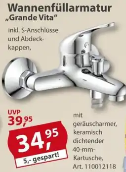 Sonderpreis Baumarkt Wannenfüllarmatur „Grande Vita" Angebot