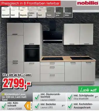Möbelfundgrube Nobilia Küchenblock Laser Angebot