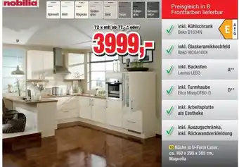 Möbelfundgrube Nobilia Küche in U-Form Laser Angebot