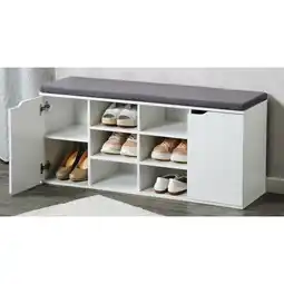 toom Baumarkt Kesper Schuhschrank weiß 103 x 48 x 30,5 cm mit Sitzkissen Angebot