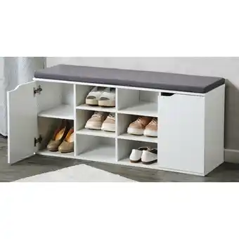 toom Baumarkt Kesper Schuhschrank weiß 103 x 48 x 30,5 cm mit Sitzkissen Angebot
