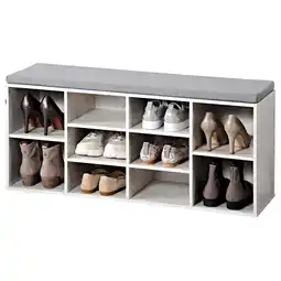 toom Baumarkt Kesper Schuhschrank weiß 103,5 x 48 x 29,5 cm mit Sitzkissen Angebot