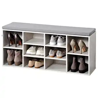 toom Baumarkt Kesper Schuhschrank weiß 103,5 x 48 x 29,5 cm mit Sitzkissen Angebot