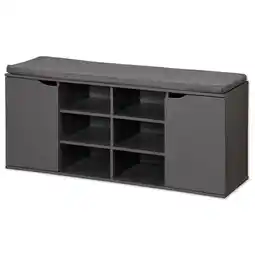 toom Baumarkt Kesper Schuhschrank schwarz mit Sitzkissen 103 x 48 x 30,5 cm Angebot
