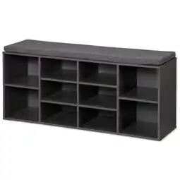 toom Baumarkt Kesper Schuhschrank schwarz mit Sitzkissen 103,5 x 48 x 29,5 cm Angebot
