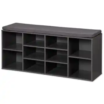 toom Baumarkt Kesper Schuhschrank schwarz mit Sitzkissen 103,5 x 48 x 29,5 cm Angebot