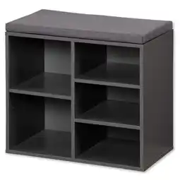 toom Baumarkt Kesper Schuhschrank grau mit Sitzkissen 51,5 x 48 x 29,5 cm Angebot