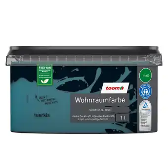 toom Baumarkt toom Wohnraumfarbe türkis matt 1 l Angebot