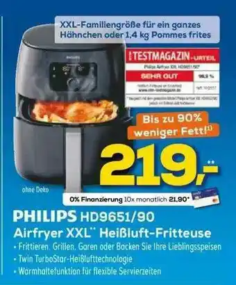 Euronics XXL Philips Hd9651.90 Airfryer XXL Heißluftfritteuse Angebot