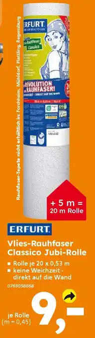 Globus Baumarkt ERFURT Vlies-Rauhfaser Classico Jubi-Rolle Angebot