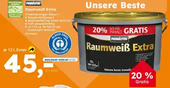 Globus Baumarkt PRIMASTER Raumweiß Extra Angebot