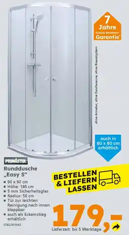 Globus Baumarkt PRIMASTER Runddusche ,,Easy 5" Angebot
