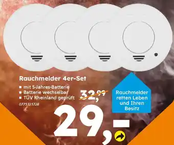 Globus Baumarkt Rauchmelder 4er-Set Angebot