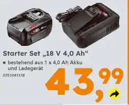 Globus Baumarkt BOSCH Starter Set „,18 V 4,0 Ah" Angebot