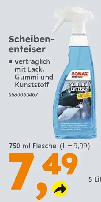 Globus Baumarkt SONAX Scheibenenteiser Angebot