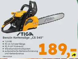 Globus Baumarkt STIGA Benzin Kettensäge „,CS 545" Angebot