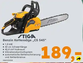 Globus Baumarkt STIGA Benzin Kettensäge „,CS 545" Angebot