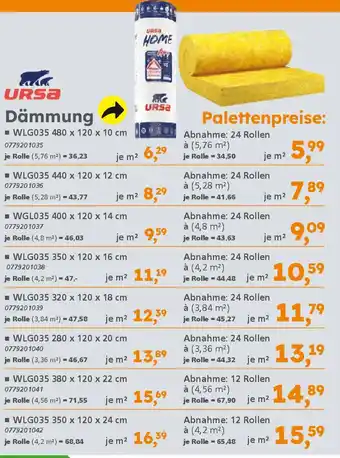 Globus Baumarkt URSA HOME Dämmung Angebot