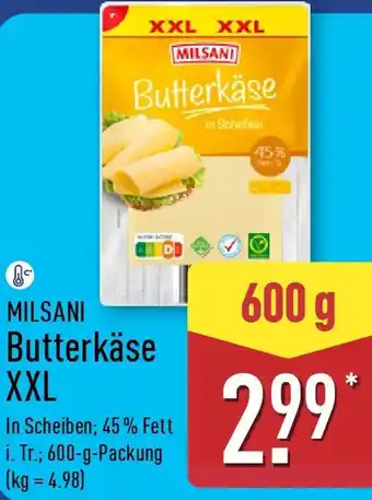 Aldi Nord MILSANI Butterkäse XXL Angebot