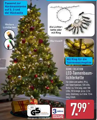 Aldi Nord HOME CREATION LED-Tannenbaumlichterkette Angebot