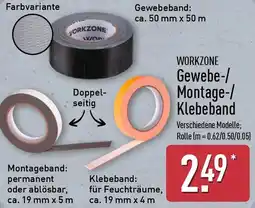 Aldi Nord WORKZONE Gewebe-/ Montage-/ Klebeband Angebot