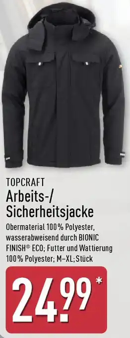 Aldi Nord TOPCRAFT Arbeits-/ Sicherheitsjacke Angebot