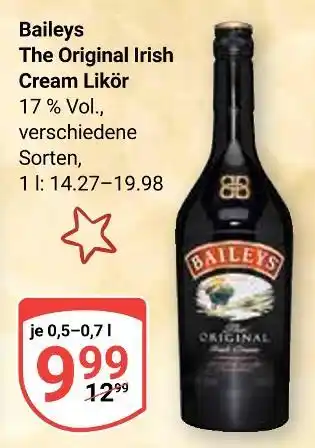 Globus Baileys the original irish cream likör Angebot