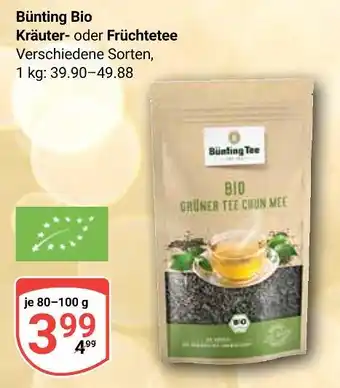 Globus Bünting bio kräuter- oder früchtetee Angebot