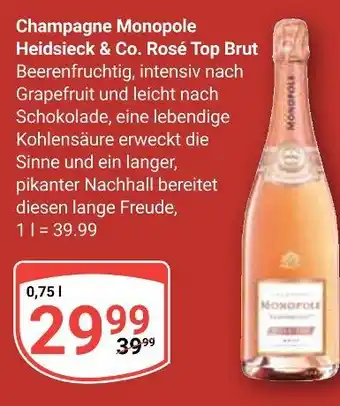 Globus Heidsieck & co. champagne monopole rosé top brut Angebot
