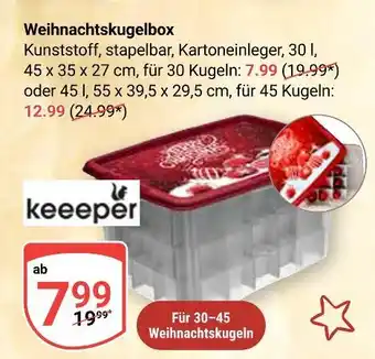 Globus Keeper weihnachtskugelbox Angebot