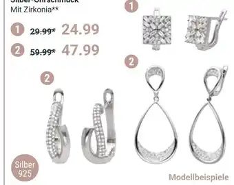 Globus Silber-ohrschmuck mit zirkonia Angebot