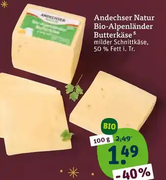 tegut Andechser natur bio-alpenländer butterkäse Angebot