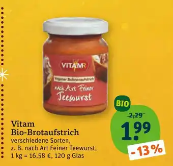 tegut Vitam bio-brotaufstrich Angebot