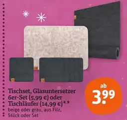 tegut Tischset, glasuntersetzer 6er-set Angebot