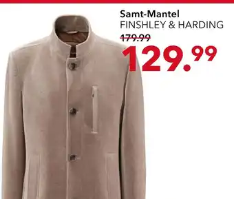 Peek & Cloppenburg Hamburg Finshley & harding samt-mantel Angebot