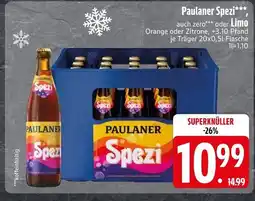 Edeka Paulaner spezi, auch zero oder limo Angebot