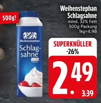Edeka Weihenstephan schlagsahne Angebot