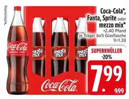 Edeka Coca-cola*, fanta, sprite oder mezzo mix Angebot