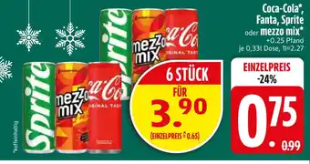 Edeka Coca-cola, fanta, sprite oder mezzo mix Angebot