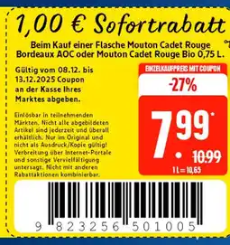 Marktkauf Mouton cadet mouton cadet rouge bordeaux aoc Angebot