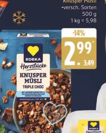 Marktkauf Edeka herzstücke knusper müsli triple choc Angebot