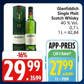 Marktkauf Glenfiddich single malt scotch whisky Angebot