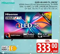 Marktkauf Hisense qled-4k-uhd-tv 55e7q Angebot