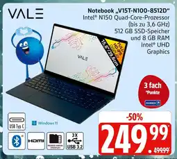 Marktkauf Vale notebook v15t-n100-8512d Angebot