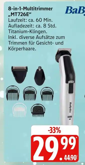 Marktkauf Babyliss 8-in-1-multitrimmer mt726e Angebot