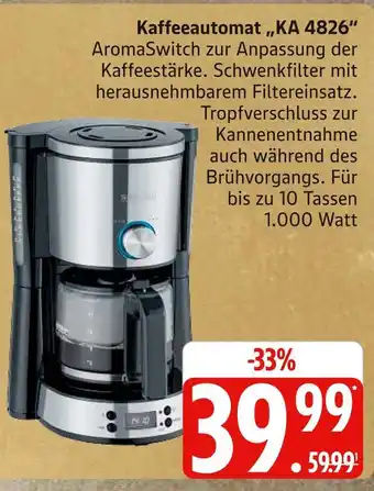 Marktkauf Kaffeeautomat ka 4826 Angebot